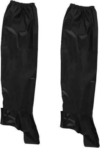 FOMIYES Waterproof Cycling Rain Pants for Men and Women, Lightweight Oxford Cloth Rainproof Trousers with Elastic Secure Fit, for Outdoor Travel and Wet Weather Protection, 1 Pair Black in Kuwait