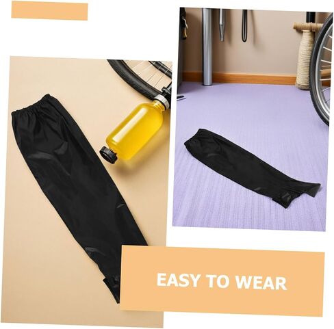 FOMIYES Waterproof Cycling Rain Pants for Men and Women, Lightweight Oxford Cloth Rainproof Trousers with Elastic Secure Fit, for Outdoor Travel and Wet Weather Protection, 1 Pair Black in Kuwait