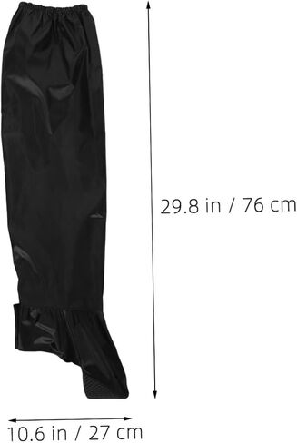 FOMIYES Waterproof Cycling Rain Pants for Men and Women, Lightweight Oxford Cloth Rainproof Trousers with Elastic Secure Fit, for Outdoor Travel and Wet Weather Protection, 1 Pair Black in Kuwait