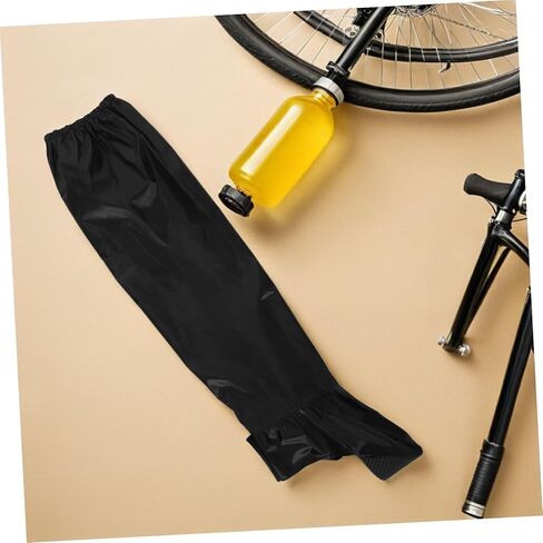 FOMIYES Waterproof Cycling Rain Pants for Men and Women, Lightweight Oxford Cloth Rainproof Trousers with Elastic Secure Fit, for Outdoor Travel and Wet Weather Protection, 1 Pair Black in Kuwait