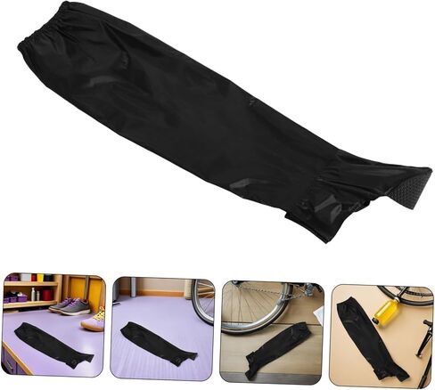 FOMIYES Waterproof Cycling Rain Pants for Men and Women, Lightweight Oxford Cloth Rainproof Trousers with Elastic Secure Fit, for Outdoor Travel and Wet Weather Protection, 1 Pair Black in Kuwait