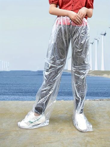 3pcs Adult Lightweight Rain Pants, Disposable Transparent Waterproof Rain Pants, Unisex One Size for Outdoor Cycling Hiking in Kuwait