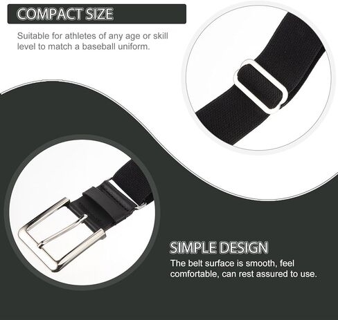 TEHAUX Baseball Belt Elastic Sports Waistband Adjustable Black Stretch Fabric Unisex Youth Outdoor Softball Training Belt in Saudi Arabia