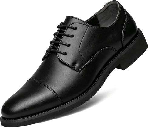 Mens Dress Shoes Cap-Toe Oxford Shoes for Men Comfortable Tuxedo Fashion Derby Formal Shoes Office Business Casual Leather Shoes Wedding Lightweight Suit Prom Work Driving Travel Footwear in Saudi Arabia