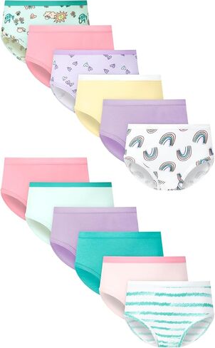 Hanes Girls' Underwear Briefs Pack, 12-pack, Cotton-blend Brief Panties for Toddler Girls, Soft Stretch in Kuwait