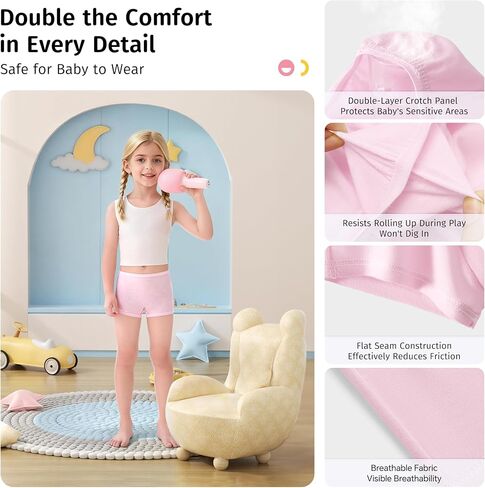 Little Girls 100% Cotton Underwear Toddler Kids Breathable Disposable Panties for Travel School Outdoor Sports Multipack in Saudi Arabia