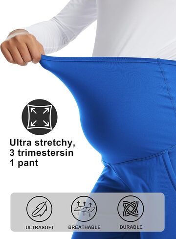 Women's Maternity Scrub Jogger – 4-Way Stretch Over The Belly Workwear Pregnancy Pants with 6 Pockets in Saudi Arabia
