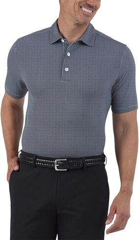 IBKUL Athleisure Wear Sun Protective UPF 50+ Icefil Cooling-Mini Check Print Short Sleeve Polo (Modern Fit)-94754 in Kuwait