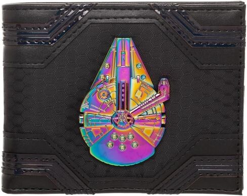 Star Wars Millennium Falcon Badge Trifold Chain Wallet, Disney Han Solo Wallet Chain in Kuwait
