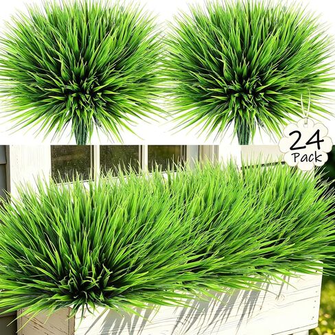 24 Bundles Artificial Flowers for Outdoors Decor, Faux Mums Plants Fake Silk Daisy Flora, UV Resistant Realistic Faux Plants Greenery for Outside Indoor Porch Patio Window Box Planter Home Decor in Kuwait