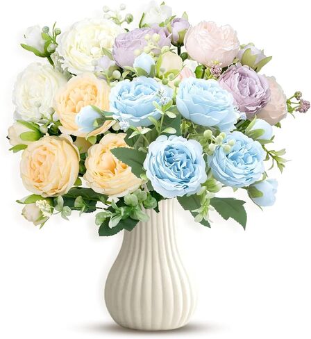 SZC&MFZ Mixed Color Artificial Geranium Flowers UV Resistant Fake Flowers Made Silk Material, 12 PCS Faux Geranium Flowers for Kitchen,Garden,Spring & Summer,Patio and Porch Decorations. in Saudi Arabia