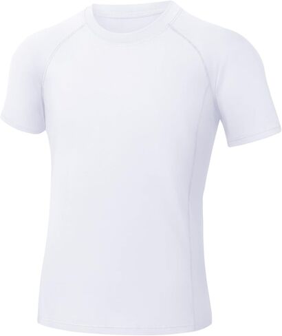 Somaibo Boys Compression Shirt Short Sleeve Youth Athletic Football Baseball Undershirts Kids Sports Base Layer in Saudi Arabia