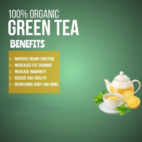 CLASSIC ASSAM GREEN TEA, Green Tea, Loose Leaf (250g/8.81oz)/100 Cups | Non-GMO, 100% Pure Organic Green Tea Leaves Sourced from Lush Brahmaputra Valley in the Himalayan Foothills, Assam, India | Resealable Ziplock Pouch in Saudi Arabia