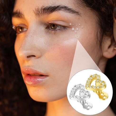tucnoeu 2pcs 14G مكعب زركونيا مرساة جلدية قمم وقاعدة جراحية، الصلب لذيذ تشيكوسلوفاكيا الماس Microdermals داخليا الجسم ثقب ترصيع داخليا مترابطة للنساء الرجال، الذهب، الشظية in Kuwait