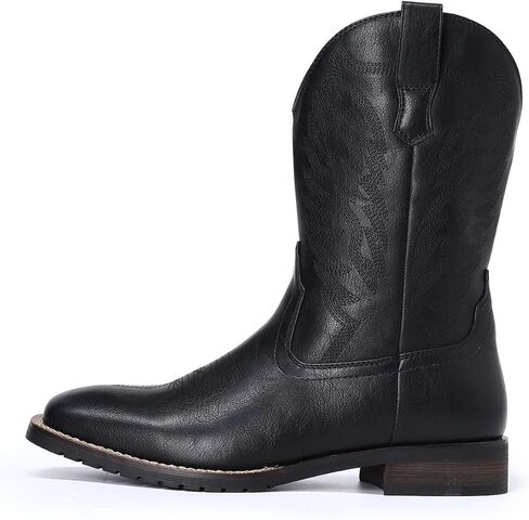 AUSTIN MILL Men’s Cowboy Boots Square Toe Western Boots Pull On Classic Embroidered Country Boots with Slip Resistant Outsole for Work, Rodeo, Casual Wear in Kuwait