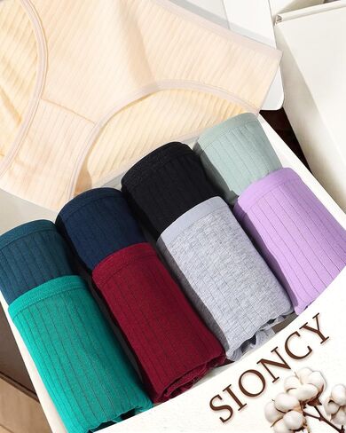 SIONCY Cotton Underwear for Women Sexy Cheeky Bikini Panties Soft Low Waist Ribbed Hipster Breathable Stretch Briefs 9 Pack in Kuwait
