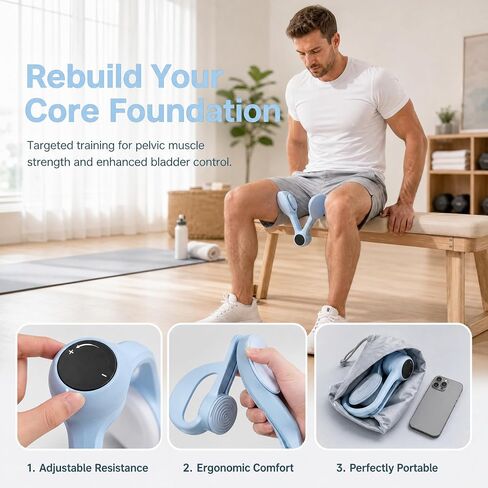 Pelvic Floor Trainer for Men, Kegel Exerciser with Active Resistance for Real Muscle Strength, Bladder Control Device, Portable Pelvic Muscle Trainer for Home Office, No Insertion Needed in Saudi Arabia