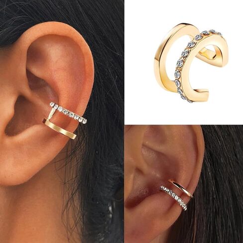6 Pcs Ear Cuffs for Women Non Piercing,Butterfly Ear Cuff Earrings Dainty Clip on Cartilage Earrings Adjustable Fake Earrings Set in Kuwait