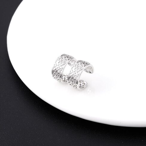 Filigree Ear Cuff Earrings for Women - Silver Totem Cartilage Earrings Gothic Non Piercing Ear Cuff Jewelry Celtic Knot Gifts for Men Women in Saudi Arabia