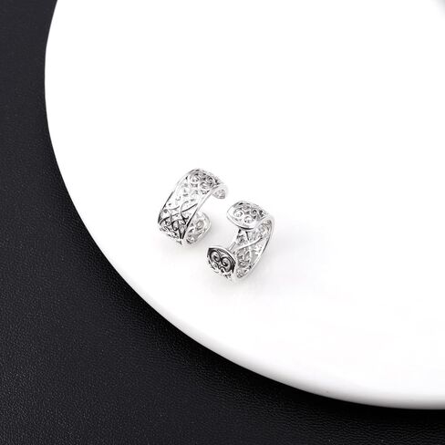 Filigree Ear Cuff Earrings for Women - Silver Totem Cartilage Earrings Gothic Non Piercing Ear Cuff Jewelry Celtic Knot Gifts for Men Women in Saudi Arabia