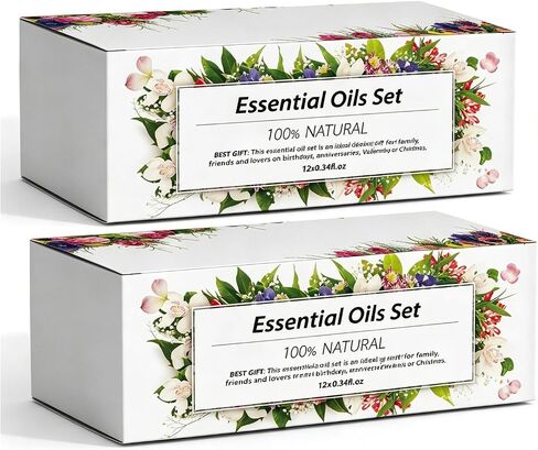 Essential Oils Set, 12 Scents, 10 ML Bottles, Lavender, Lemon, Rose, Jasmine, Vanilla, Sandalwood and More, for Humidifiers, Diffusers, Aromatherapy in Saudi Arabia