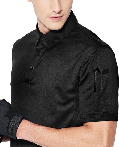 Haimont Men's Performance Dry Fit Polo Shirt Short and Long Sleeve Golf Collared T-Shirts for Tactical Outdoor Hiking in Kuwait