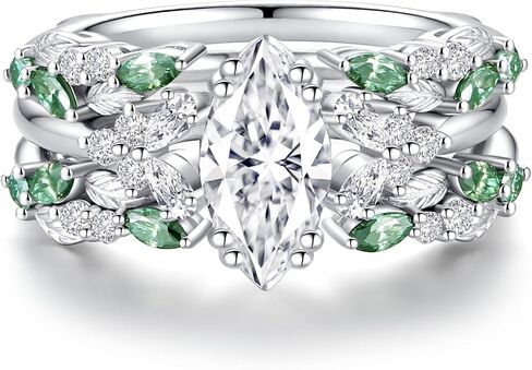 Moissanite Engagement Ring Set S925 Sterling Silver Wedding Sets For Women D Color VVS1 Marquise Cut Moissanite Promise Fashion Rings in Saudi Arabia