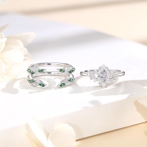 Moissanite Engagement Ring Set S925 Sterling Silver Wedding Sets For Women D Color VVS1 Marquise Cut Moissanite Promise Fashion Rings in Saudi Arabia