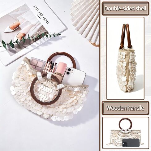 Shell Beaded Purse for Women Seashell Clutch Bag Summer Beach Vacation Evening Handbag in Kuwait