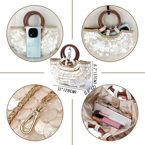 Shell Beaded Purse for Women Seashell Clutch Bag Summer Beach Vacation Evening Handbag in Kuwait