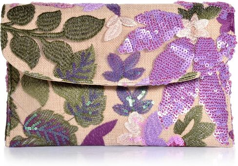 zhanghe Floral Embroidered Sequin Clutch Purse for Women, Wedding Guest Beaded Evening Bag | Sparkly Evening Purse for Prom in Saudi Arabia