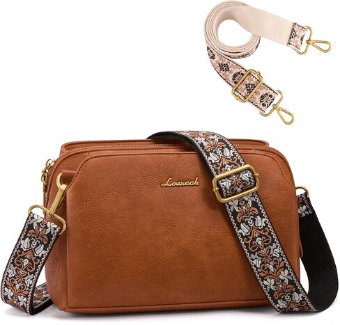 LOVEVOOK Crossbody Bags for Women with 2Pcs Adjustable Strap, Leather Small Purses with RFID Blocking Slots, Shoulder Handbag in Kuwait