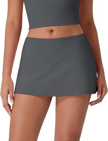 YEOREO Mid-Low Rise Mini A Line Skirt with Pockets Built-in Shorts Golf Skorts Y2K Tennis Skirt for Women in Kuwait