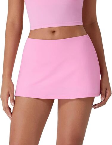 YEOREO Mid-Low Rise Mini A Line Skirt with Pockets Built-in Shorts Golf Skorts Y2K Tennis Skirt for Women in Kuwait