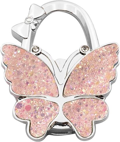 YUANQIAN 2 Pack Butterfly Foldable Handbag Hanger,Folding Purse Table Hook Holder,Foldable Purse Hook,Purse Holder Stand for Table (Blue &Pink) in Saudi Arabia
