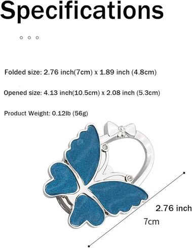 YUANQIAN 2 Pack Butterfly Foldable Handbag Hanger,Folding Purse Table Hook Holder,Foldable Purse Hook,Purse Holder Stand for Table (Blue &Pink) in Saudi Arabia