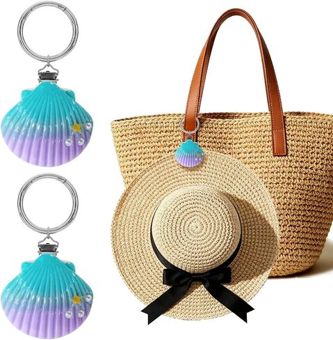 2Packs Hat Clip for Travel on Bag Beach Style Hat Holder for Bag Backpack Luggage Vacation Traveling Essentials Accessory (Shell Color) in Saudi Arabia