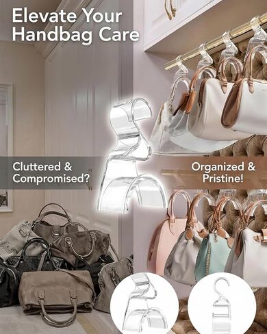 Supforce 3 Pack Bag Hanger for Closet, Purse Hangers & Handbag Hanger with Protective Curved Design, Lightweight Purse Hook Organizer for Closet Rod in Saudi Arabia
