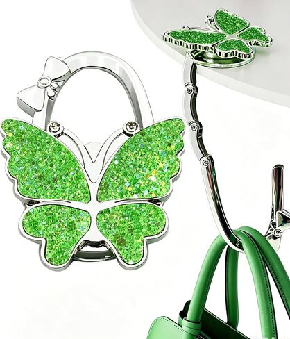 Purse Hook for Table, Foldable Handbag Hanger for Women, Portable Bag Holder with Non-Slip Base, Cute Matte Purple Butterfly Purse Table Hook for Restaurant Office Travel Gift in Saudi Arabia