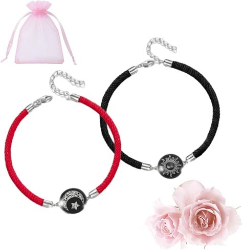 IBHOO Long Distance Touch Bracelets, Touch Bracelets for Couples, Smart Light & Vibration Love Jewelry, Long Distance Valentines Day Gifts in Saudi Arabia