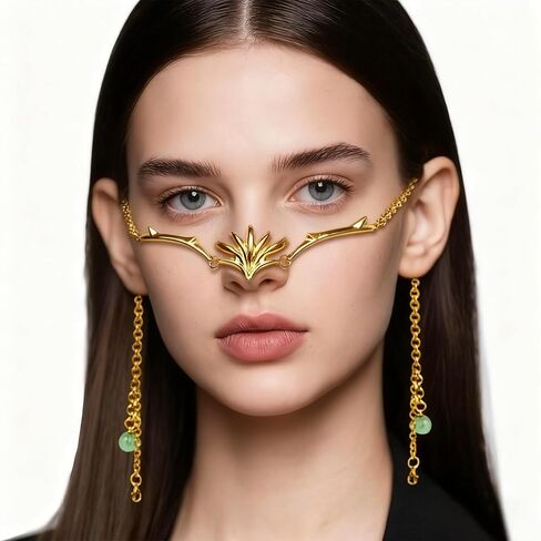 Cyber Punk Half Mask for Women Men Y2K Metal Face Mask Liquid Irregular Cyborg Face Chain Cosplay Jewelry Gifts in Saudi Arabia