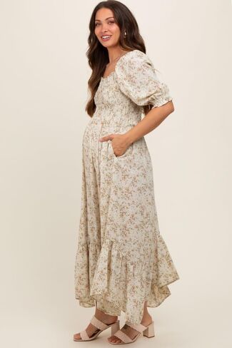 PinkBlush Smocked Handkerchief Hem Maternity Dress in Kuwait