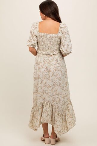 PinkBlush Smocked Handkerchief Hem Maternity Dress in Kuwait