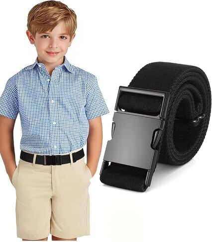 BELTROAD Kids Stretch Belt Adjustable Elastic Belt for Boys Girls with Alloy Quick-Release Buckle 1.2" Kids Belts Gifts in Kuwait