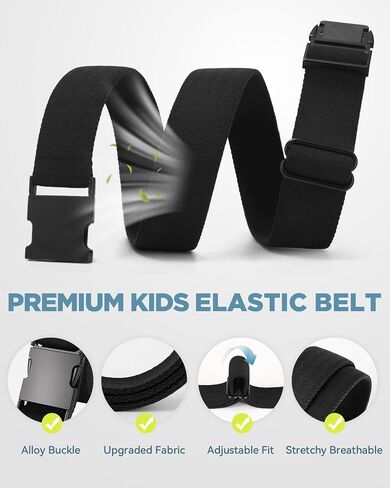 BELTROAD Kids Stretch Belt Adjustable Elastic Belt for Boys Girls with Alloy Quick-Release Buckle 1.2" Kids Belts Gifts in Kuwait