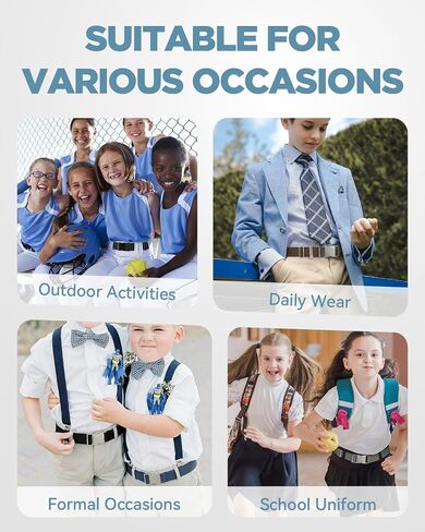BELTROAD Kids Stretch Belt Adjustable Elastic Belt for Boys Girls with Alloy Quick-Release Buckle 1.2" Kids Belts Gifts in Kuwait