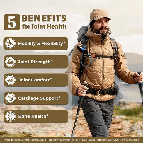 Joints Health Suppplement, Glucosamine Chondroitin MSM - Joint Support Supplement for Women and Men with Turmeric, MSM &Boswellia, for Cartilage, Joint Health and Flexibility - 120 Capsules in Saudi Arabia