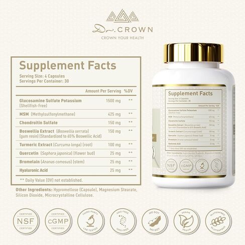Joints Health Suppplement, Glucosamine Chondroitin MSM - Joint Support Supplement for Women and Men with Turmeric, MSM &Boswellia, for Cartilage, Joint Health and Flexibility - 120 Capsules in Saudi Arabia