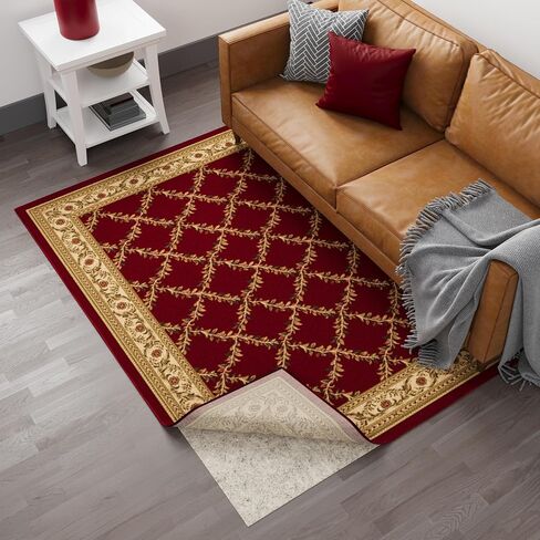 Ottomanson Non Slip Rug Pad Grip 3x18 1/8 Thick, Protection for Any Flooring Surface, Keep Your Runner Rug and Area Rugs in Place, 2'7" x 18', Beige in Kuwait