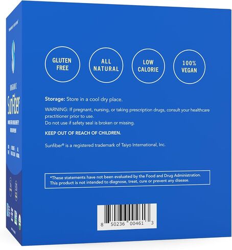 Tomorrow's Nutrition - Organic Sunfiber Stick Packs - Prebiotic Fiber Supplement for Digestive Health and Regularity - Low FODMAP & Gluten-Free - 30 Packets in Saudi Arabia